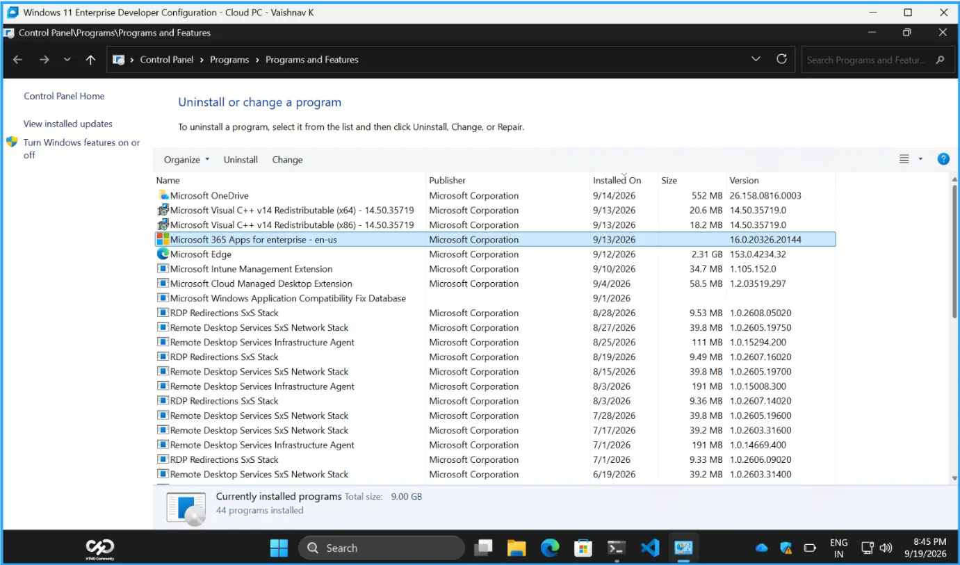 End User Experience of Developer Cloud PC with Windows App — figure 9