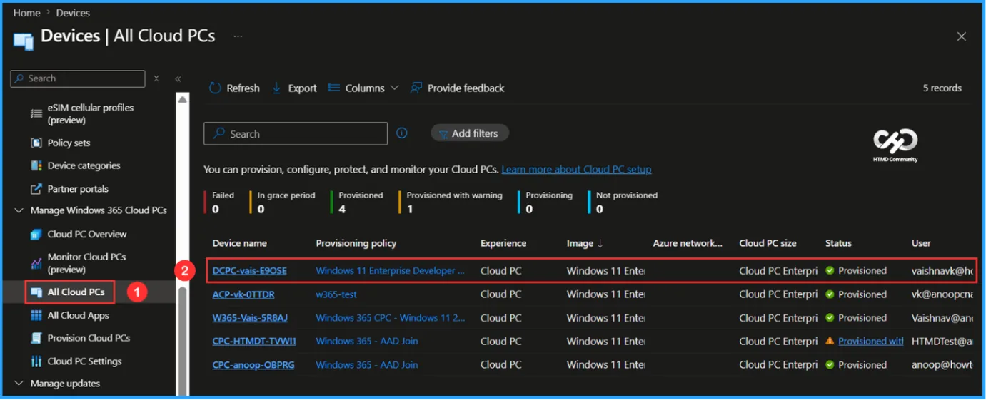 Monitor the Windows 365 Developer Cloud PC with Microsoft 365 Apps Deployment — figure 8