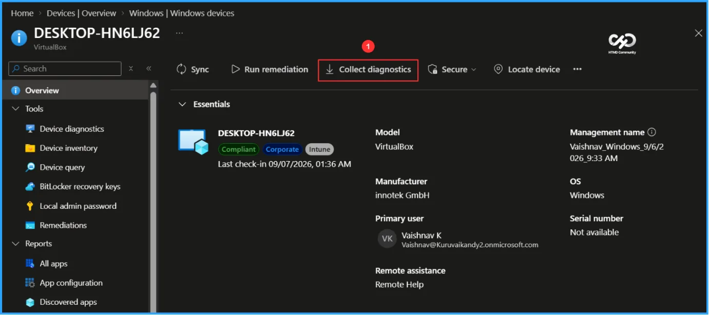 Collect Device Diagnostics Logs from Intune — figure 2