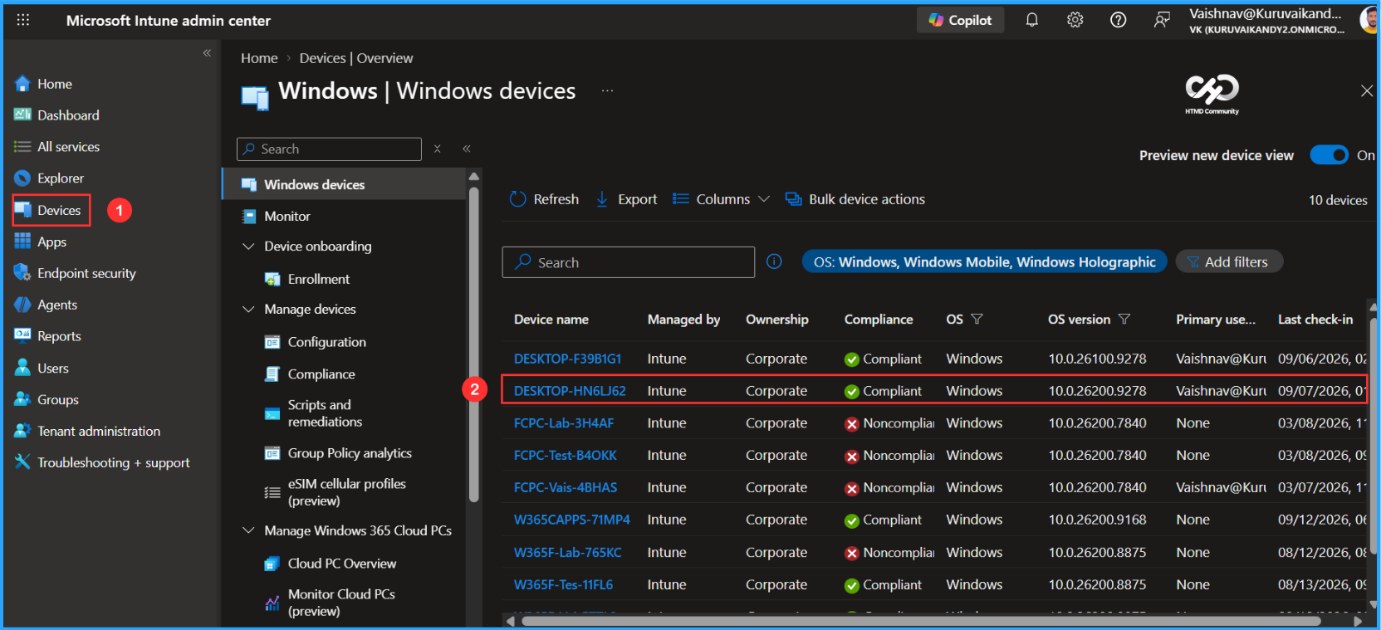 Collect Device Diagnostics Logs from Intune — figure 1