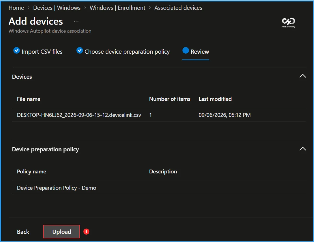 Pre-Associate a Device in Intune through Device Association — figure 9